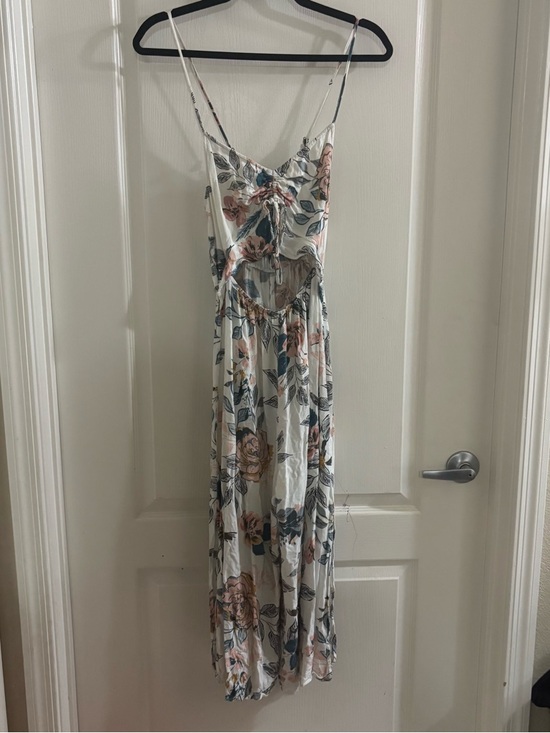 saltwater LUXE Pants - saltwater LUXE Cream Floral Cutout Jumpsuit cropped leg